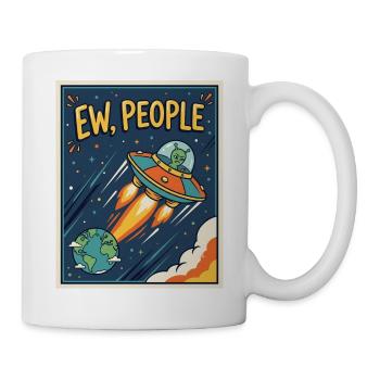 EW, Leute UFO-Cartoon - Tasse - Weiß - Rechts