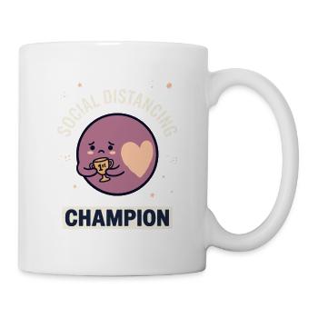 Social Distancing Champion Herz - Tasse - Weiß - Rechts