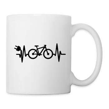  Herzschlag- E-Bike Radfahrer E-MTB Mountainbike - Tasse - Weiß - Rechts