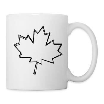 Ahornblatt handgezeichnet - Tasse - Weiß - Rechts
