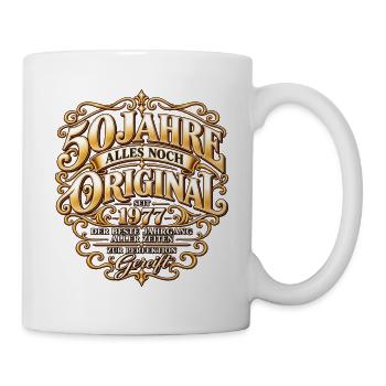 50 Jahre gereift – Jahrgang 1977 Vintage Design - Tasse - Weiß - Rechts