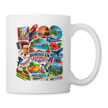 Dominikanische Republik Sticker - Tasse - Weiß - Rechts
