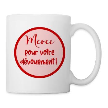 Danke, französische Widmung. - Tasse - Weiß - Rechts