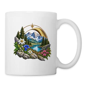 Mondbogen Garten Bergsee Landschaft - Tasse - Weiß - Rechts