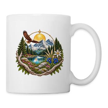 Naturkreis Berge See Wald - Tasse - Weiß - Rechts