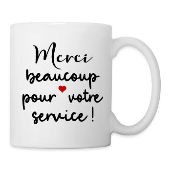Merci Beaucoup, auf französisch - Tasse - Weiß - Rechts