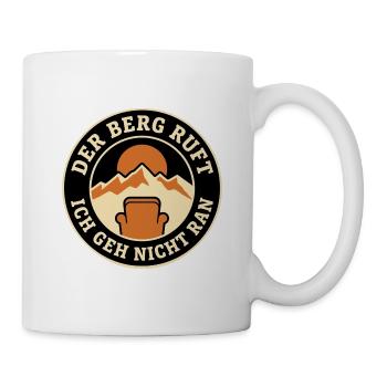 Der Berg ruft Ich geh nicht ran Wandern Retro - Tasse - Weiß - Rechts