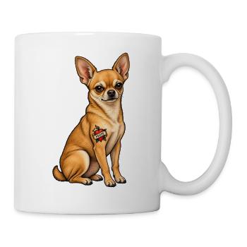 I Love Mom Tattoo – Chihuahua Mom Chi Mama Lover - Tasse - Weiß - Rechts