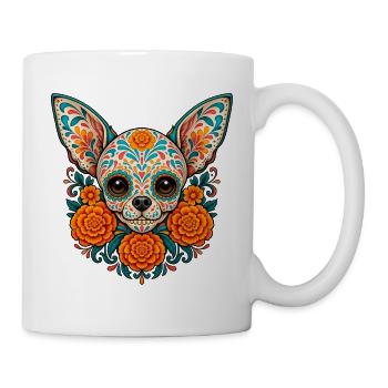 Chihuahua-Zuckerschädel – Tag der Toten, Chi Dad - Tasse - Weiß - Rechts
