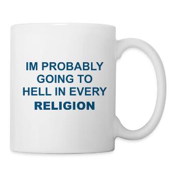 033 Religiöses Paradox Meme Tee - Tasse - Weiß - Rechts