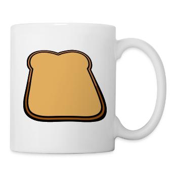 Toastbrot Cartoon Illustration - Tasse - Weiß - Rechts