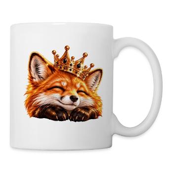 Königlicher Fuchs mit Krone - Tasse - Weiß - Rechts