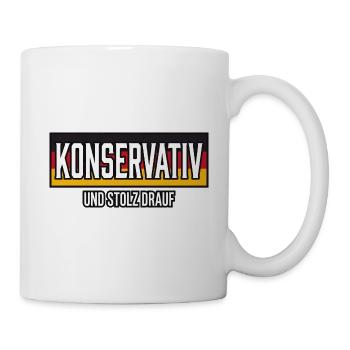 Konservativ und stolz drauf Schwarz Rot Gold - Tasse - Weiß - Rechts