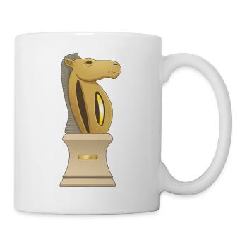 Goldener Pferdepokal - Tasse - Weiß - Rechts