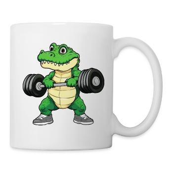 Krokodile Fitness / Trainer Krokodil - Tasse - Weiß - Rechts