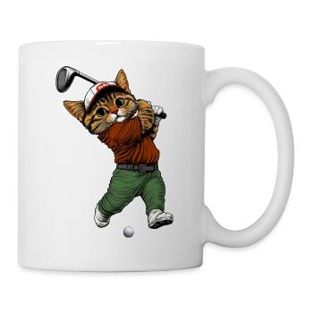 Golf Katzen - Tasse - Weiß - Rechts