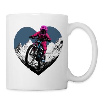 Love Bike / Mountainbiker Herz - Tasse - Weiß - Rechts