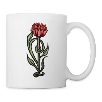 Karmesinrote Flammenblüte - Tasse - Weiß - Rechts