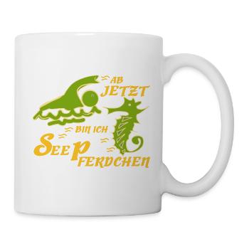 Schwimmabzeichen schwimmen Seepferdchen - Tasse - Weiß - Rechts
