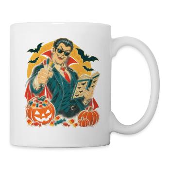 Halloween-Geist-Lehrer mit Whiteboard-Marker - Tasse - Weiß - Rechts