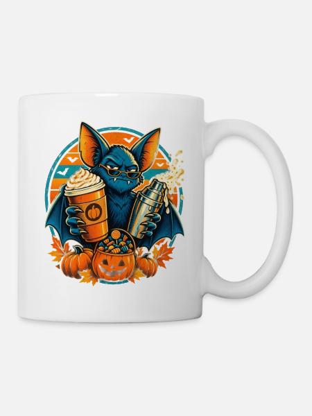 Halloween Vampirfledermaus Bar-Schichtchaos - Tasse - Weiß