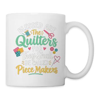 Gesegnet sind die Qulters Nähinspiration - Tasse - Weiß - Rechts