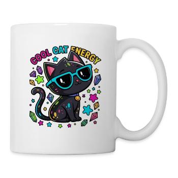 Mutige Katzen-Bunte Energie - Tasse - Weiß - Rechts