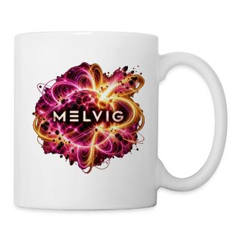 MELVIG Magnetar – Weltraumkunst in Pink & Gold - Tasse - Weiß - Rechts