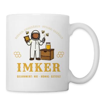 Imker – Stiche gezählt Bienen Honig Imkerei - Tasse - Weiß - Rechts