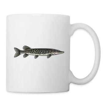Gepunkteter Hecht Silhouette - Tasse - Weiß - Rechts