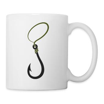 Fischhaken mit grünem Seil - Tasse - Weiß - Rechts