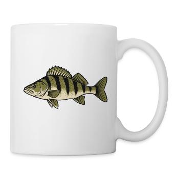 Zander Streifen Naturzeichnung - Tasse - Weiß - Rechts