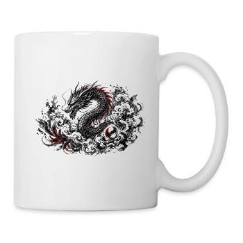 Roter Phönix im Dunkel - Tasse - Weiß - Rechts