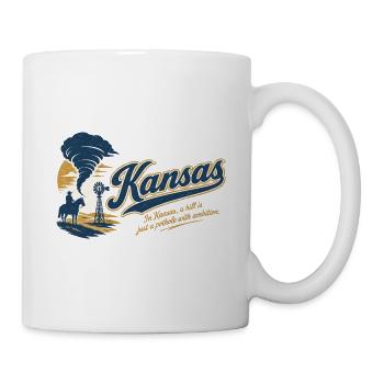 Kansas Retro Vintage Sunflower State Design - Tasse - Weiß - Rechts