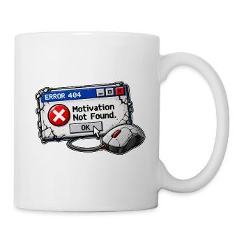 Error 404 Motivation Not Found Gamer - Tasse - Weiß - Rechts