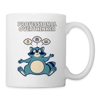 Professioneller Überdenker, lustiger Waschbär, 3 Uhr morgens - Tasse - Weiß - Rechts