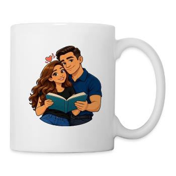 Paarliebe lesen - Tasse - Weiß - Rechts