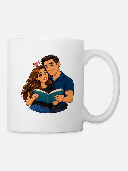 Paarliebe lesen - Tasse - Weiß