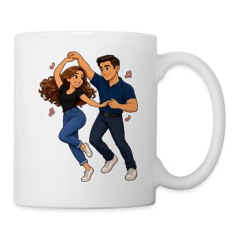 Swinging-Dance-Paar-Illustration - Tasse - Weiß - Rechts