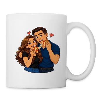 Pizza-Date-Duo mit Liebe - Tasse - Weiß - Rechts