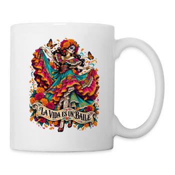 La Vida Es Un Baile Colorido - Tasse - Weiß - Rechts