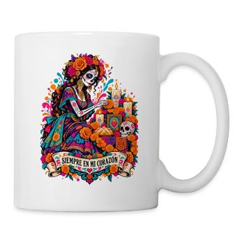 DiaMuertos Herzblüte - Tasse - Weiß - Rechts