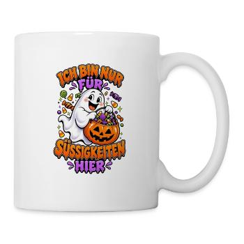 Geist mit Kürbisbeutel Halloween - Tasse - Weiß - Rechts