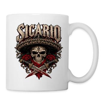 Sicario Totenkopf mit Sombrero - Tasse - Weiß - Rechts