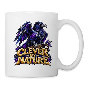 Clever by Nature Rabe Low Poly T-Shirt Rabenkrähe - Tasse - Weiß - Rechts