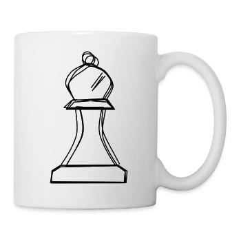 Schachläufer handgezeichnet - Tasse - Weiß - Rechts