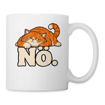 Nö – Lustige Katze mit schlechter Laune - Tasse - Weiß - Rechts