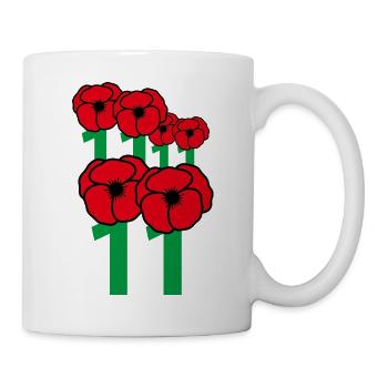 Mohn-Waffenstillstand, Tag 11, 11, 11 - Tasse - Weiß - Rechts