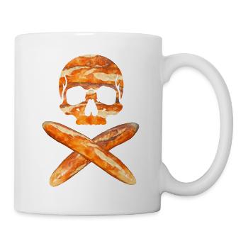 Thüringer Bratwurst - Skull mit gekreuzten Würsten - Tasse - Weiß - Rechts