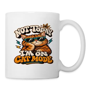 Lustige rote Katze mit Brille - Tasse - Weiß - Rechts